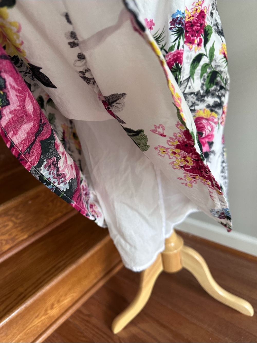 Anthropologie White Dress with Pink & Yellow Floral Print - Picture 12 of 12